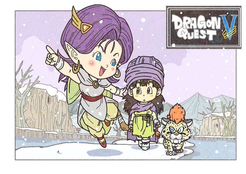 hero, borongo, bella, and great sabrecub (dragon quest and 1 more) drawn by fenyon