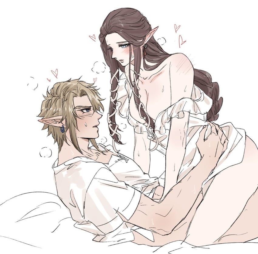 link and princess zelda (the legend of zelda and 1 more) drawn by kurokawa_karasu