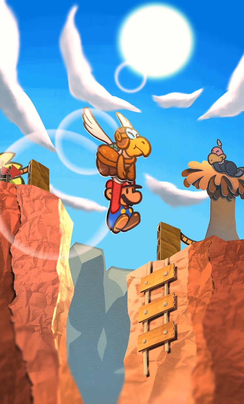 mario, paper mario, koopa paratroopa, parakarry, and buzzar (mario and 2 more) drawn by maribou_(supermaribou)