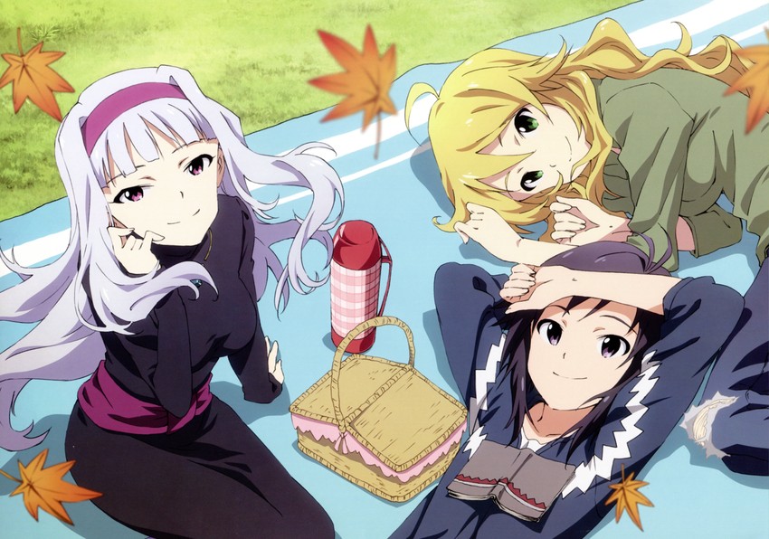 hoshii miki, kikuchi makoto, and shijou takane (idolmaster) drawn by kawakami_tetsuya