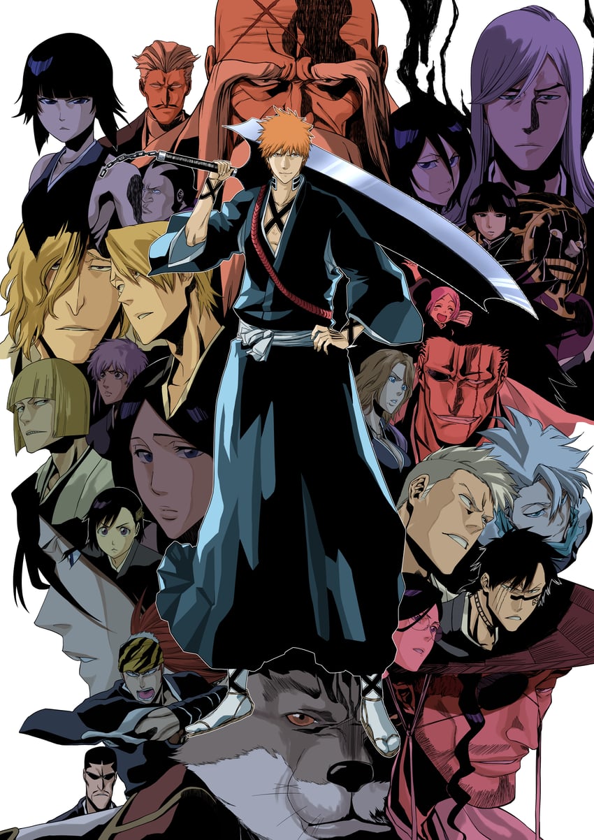 kuchiki rukia, kurosaki ichigo, matsumoto rangiku, sui-feng, unohana retsu, and 22 more (bleach and 1 more) drawn by 46take_e