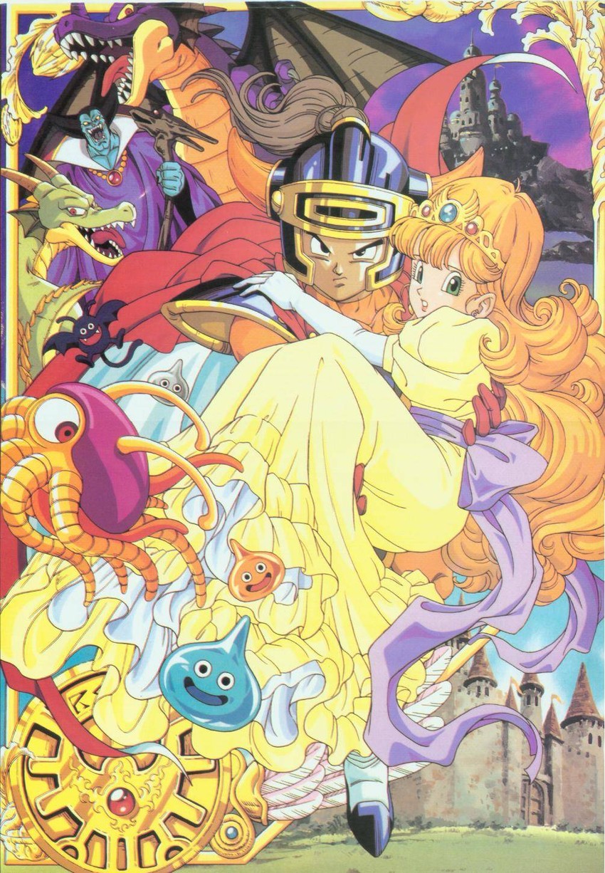 slime, hero, princess laura, dracky, metal slime, and 3 more (dragon quest and 1 more) drawn by nakatsuru_katsuyoshi