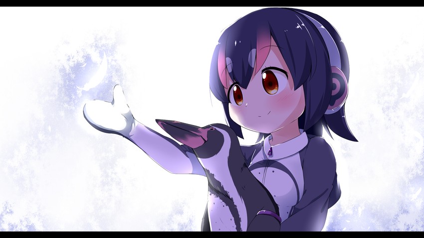 humboldt penguin and grape-kun (kemono friends) drawn by makuran
