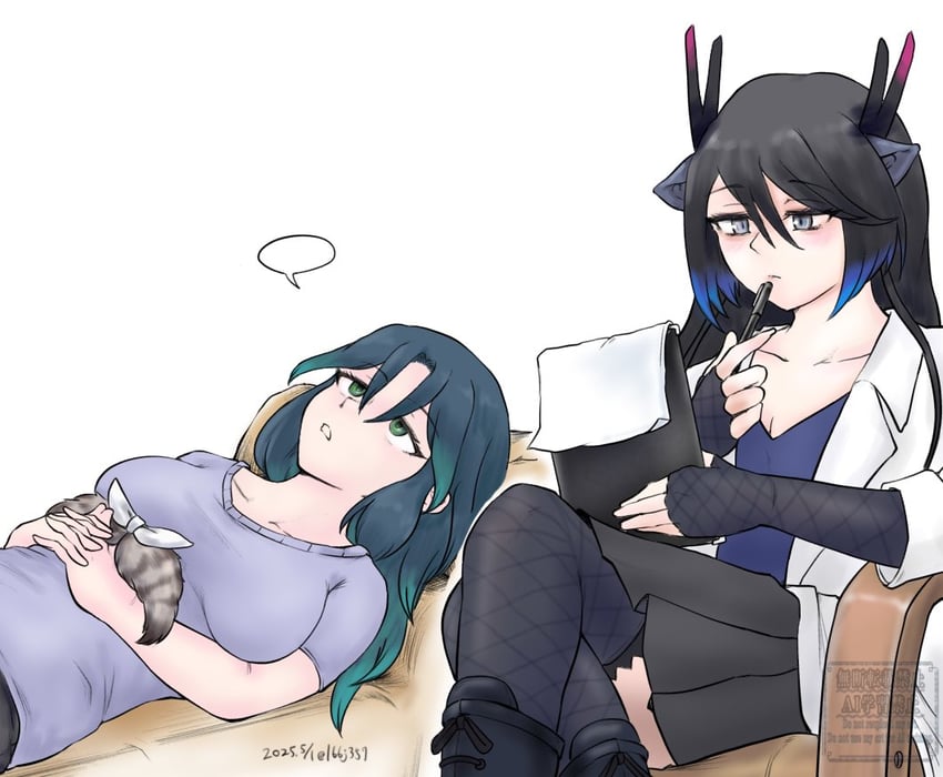 kako, black dragon, and psychiatrist (kemono friends and 1 more) drawn by saja_(166j357)