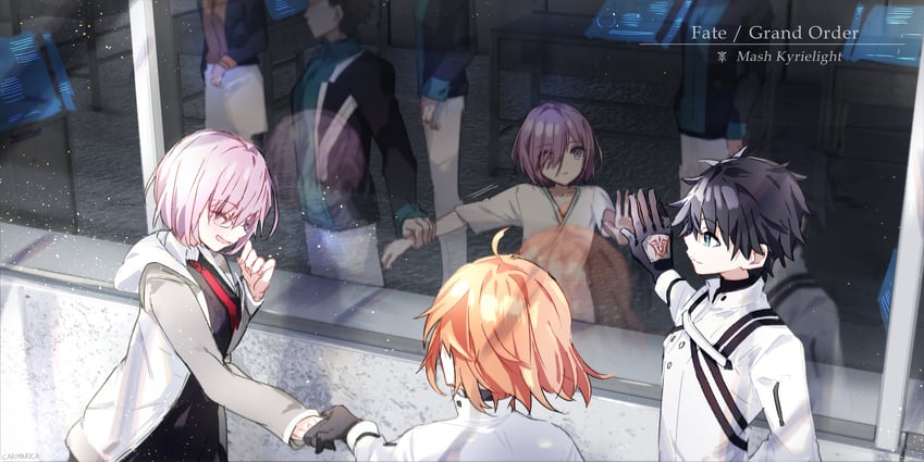 mash kyrielight and fujimaru ritsuka (fate and 1 more) drawn by carimarica