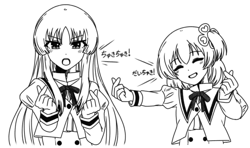 hitotsuyanagi riri and shirai yuyu (assault lily) drawn by yui_(yui1115_)