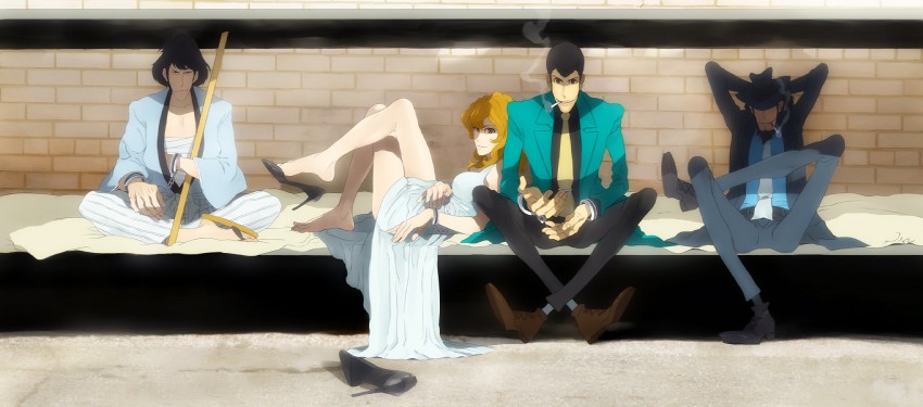 arsene lupin iii, jigen daisuke, mine fujiko, and ishikawa goemon xiii (lupin iii) drawn by faddawdle