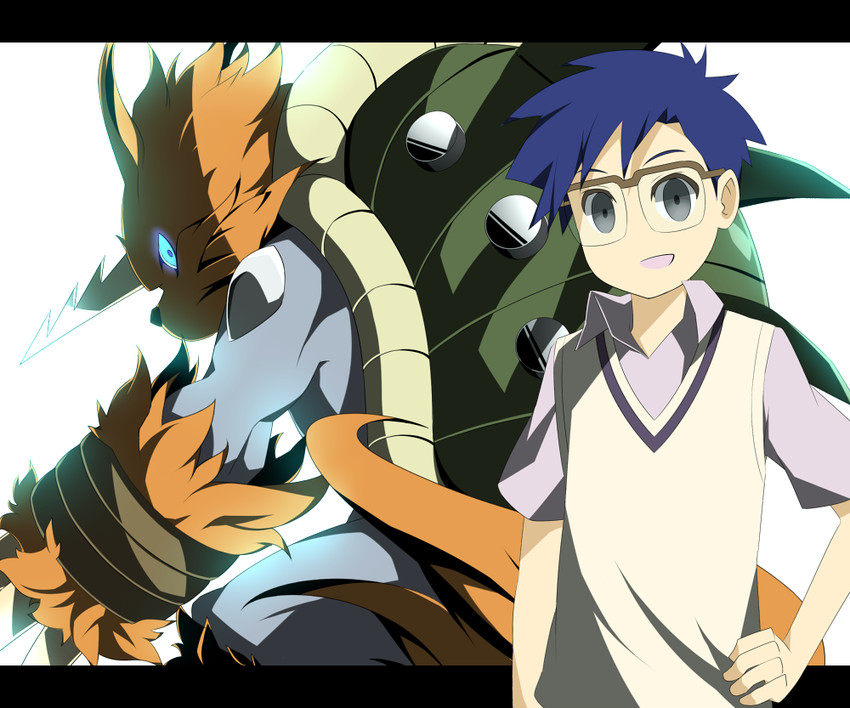 kido jo and zudomon (digimon and 1 more) drawn by lemon_(wzcrybmi)