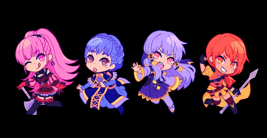 hilda valentine goneril, lysithea von ordelia, marianne von edmund, and leonie pinelli (fire emblem and 1 more) drawn by alisha_(heirror)