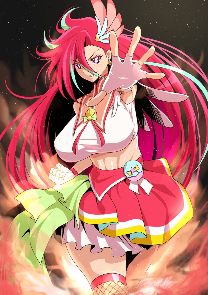 takizawa asuka and cure flamingo (precure and 1 more) drawn by hatsusora_sakuta