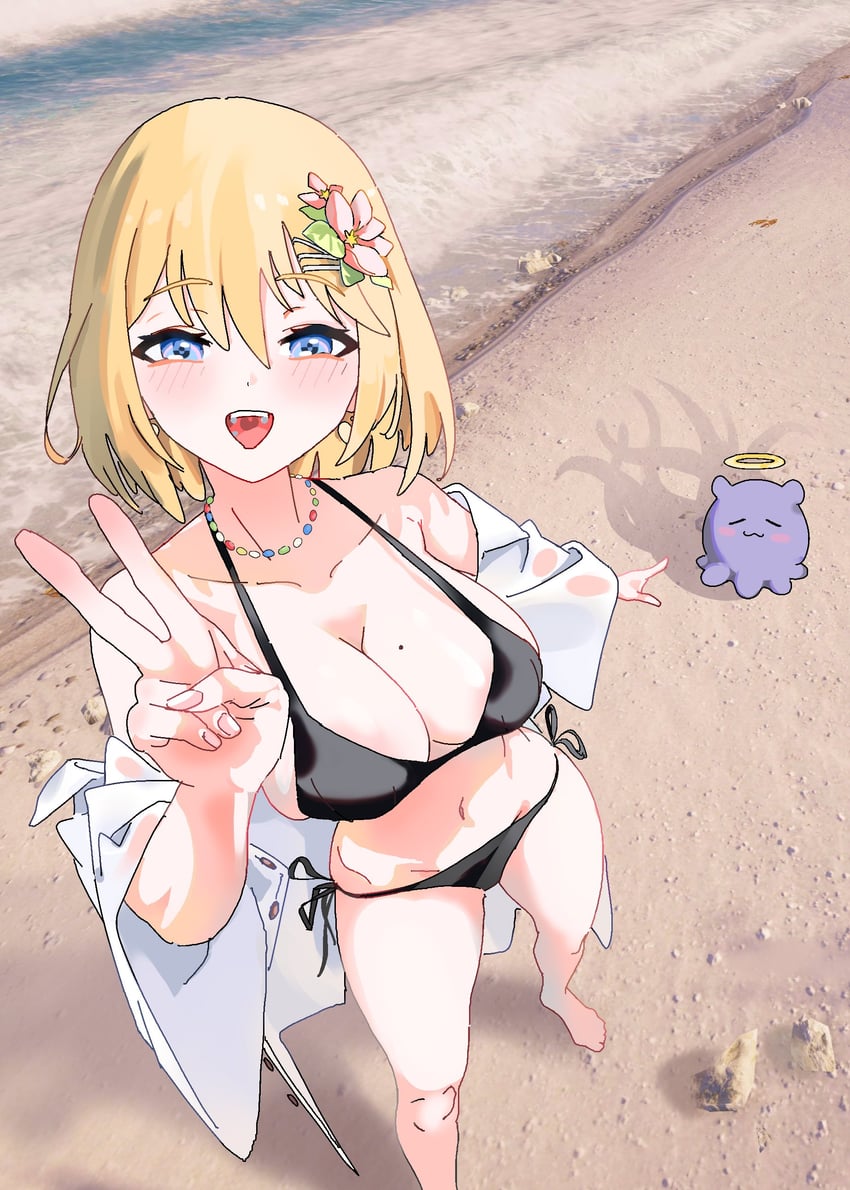 watson amelia and takodachi (hololive and 1 more) drawn by gurumie