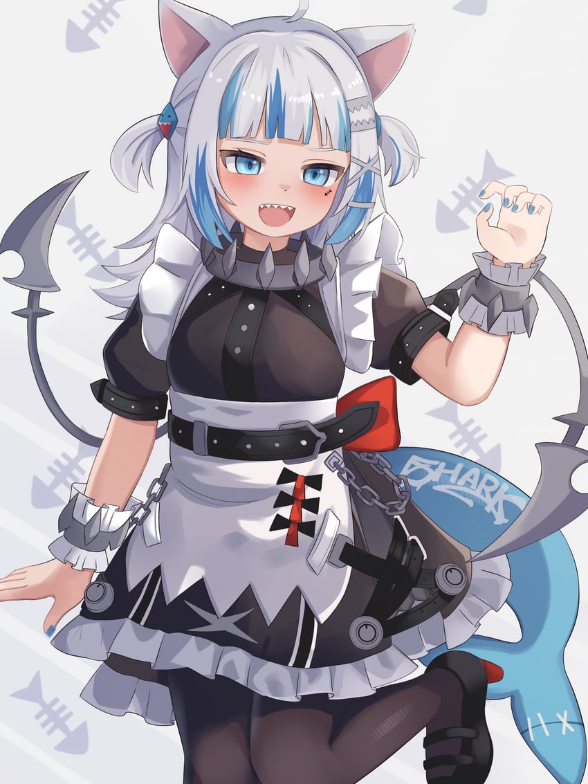 gawr gura and ellen joe (hololive and 2 more) drawn by nekopurin_(nyanko_prin)