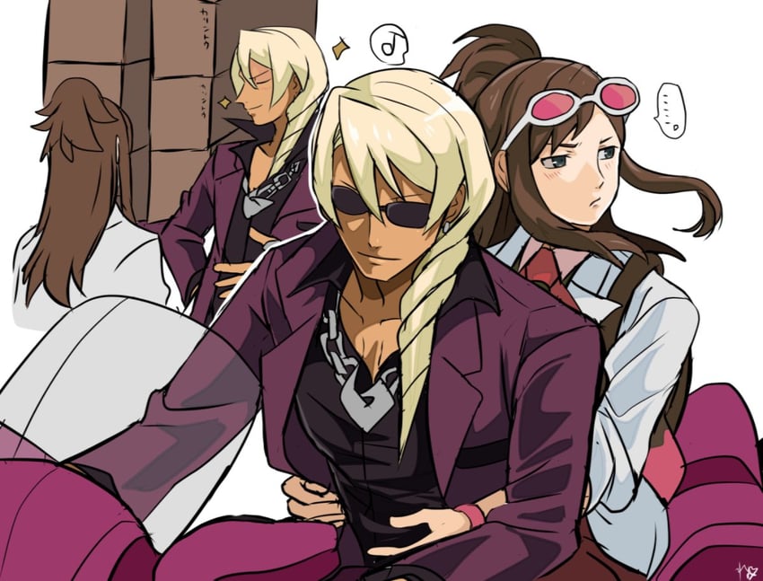 klavier gavin and ema skye (ace attorney and 1 more) drawn by rem_(eyes_410)