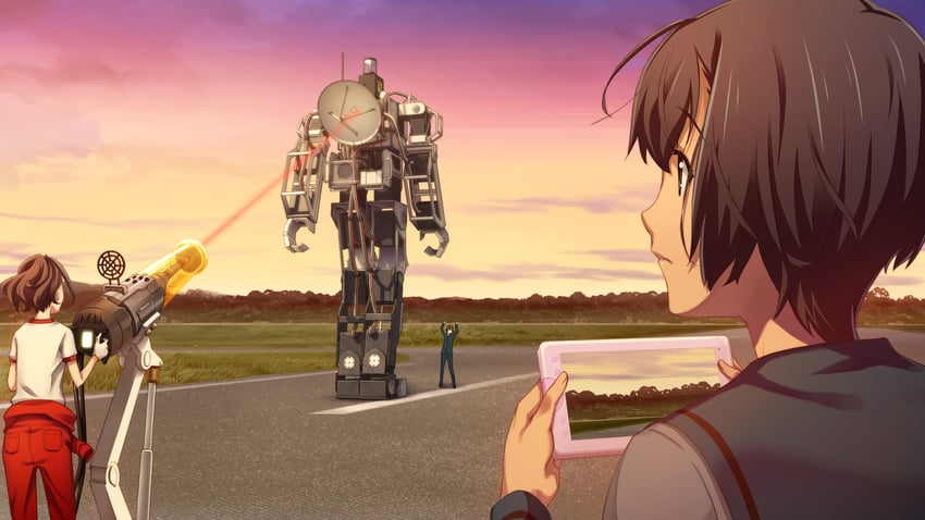 senomiya akiho, daitoku junna, and hidaka subaru (robotics;notes) drawn by fukuda_tomonori