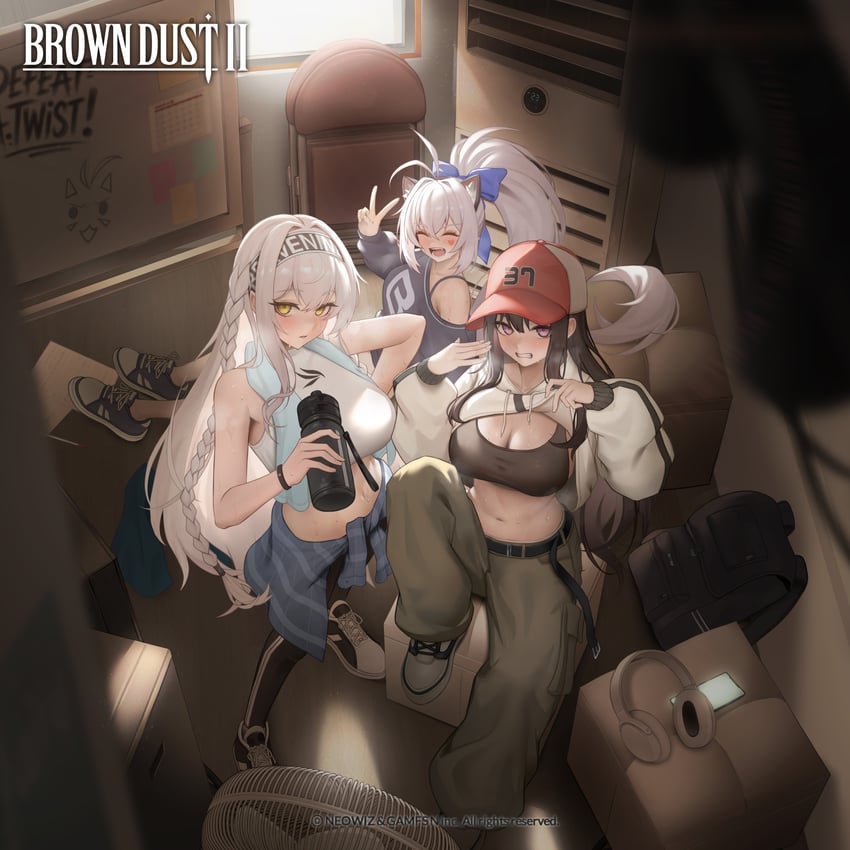 ventana, yuri, and granhildr (brown dust and 1 more) drawn by arc2urus