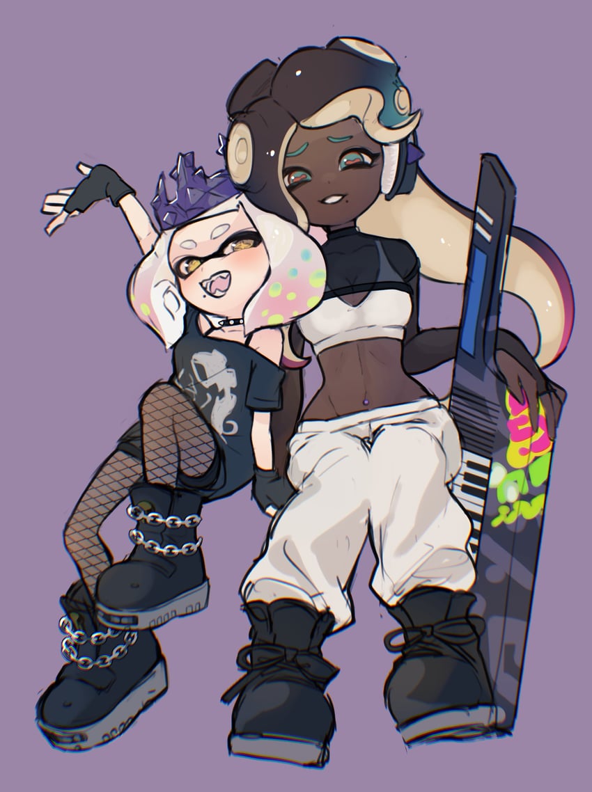 marina and pearl (splatoon and 1 more) drawn by oekk_8