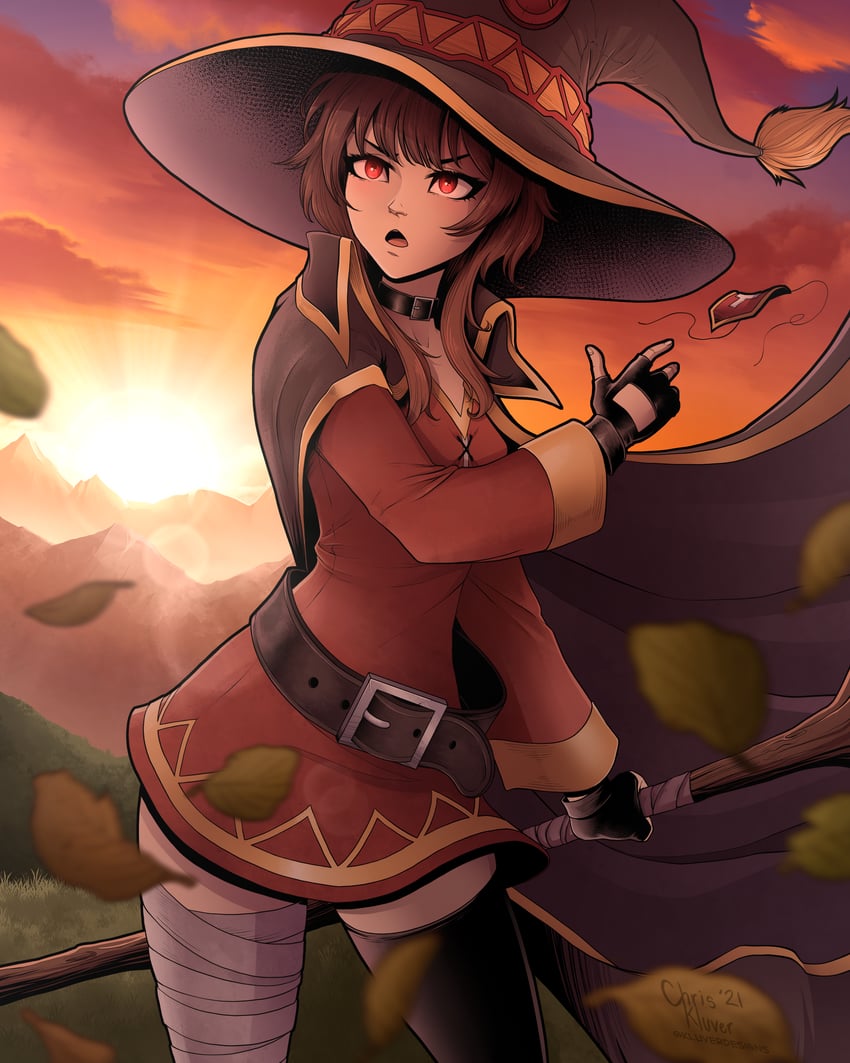 megumin (kono subarashii sekai ni shukufuku wo!) drawn by kluverdesigns