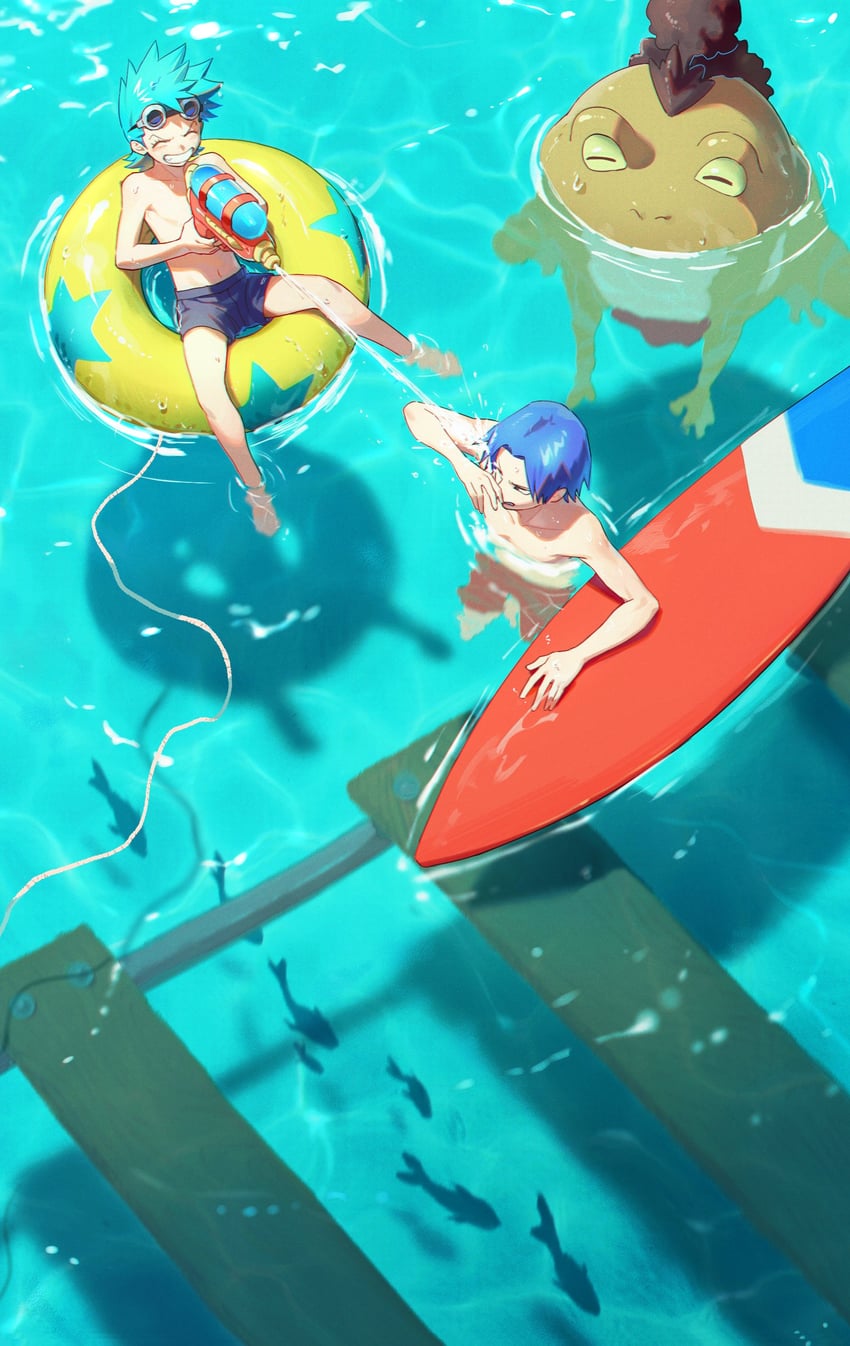 franky, iceburg, and yokozuna (one piece) drawn by qin_(7833198)
