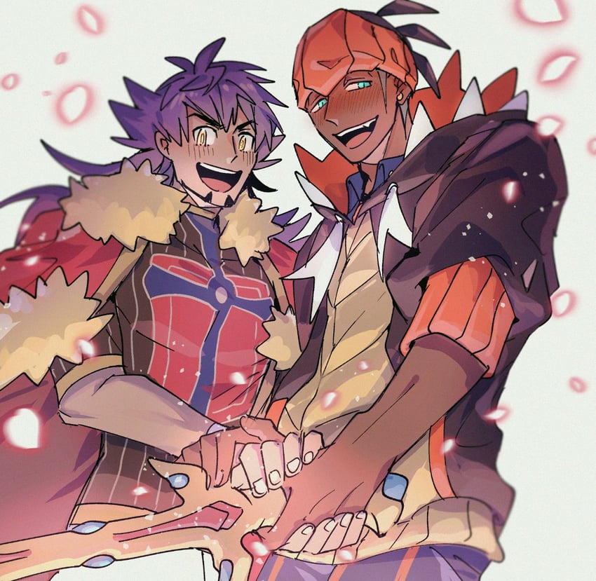 leon and raihan (pokemon and 1 more) drawn by chiyo_(miichiyochin)