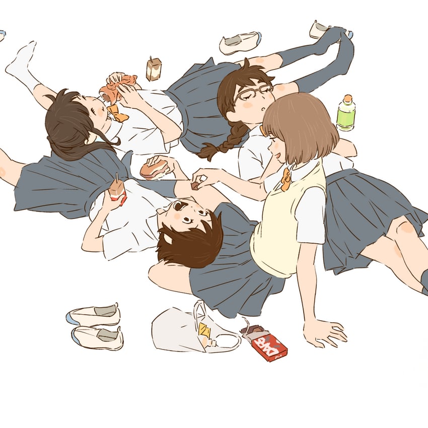 sonoda michi, hiura towa, takigawa sanae, and nagumo anna (mou ippon!) drawn by 55bata6rou