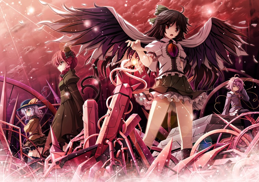 komeiji koishi, komeiji satori, kaenbyou rin, and reiuji utsuho (touhou) drawn by akashio_(loli_ace)