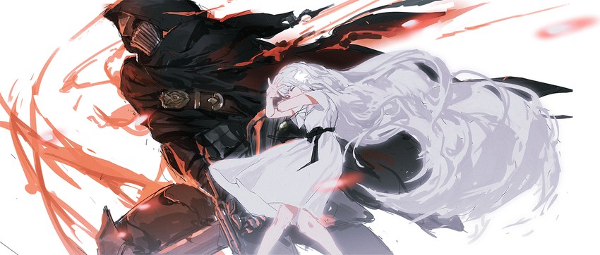 lily and umbral knight (ender lilies quietus of the knights) drawn by reoen