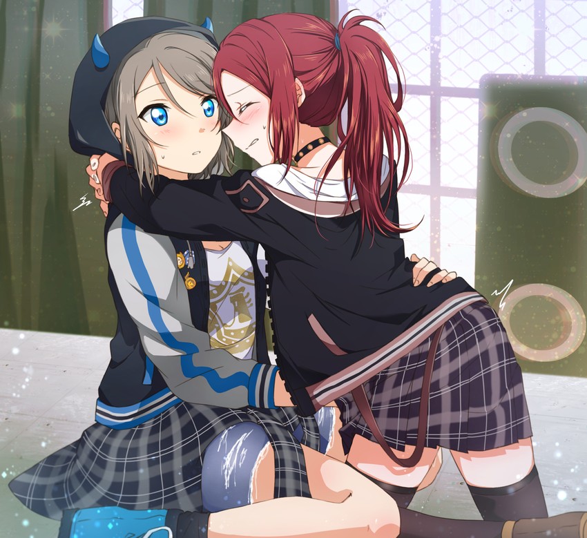 watanabe you and sakurauchi riko (love live! and 2 more) drawn by yuchi_(salmon-1000)