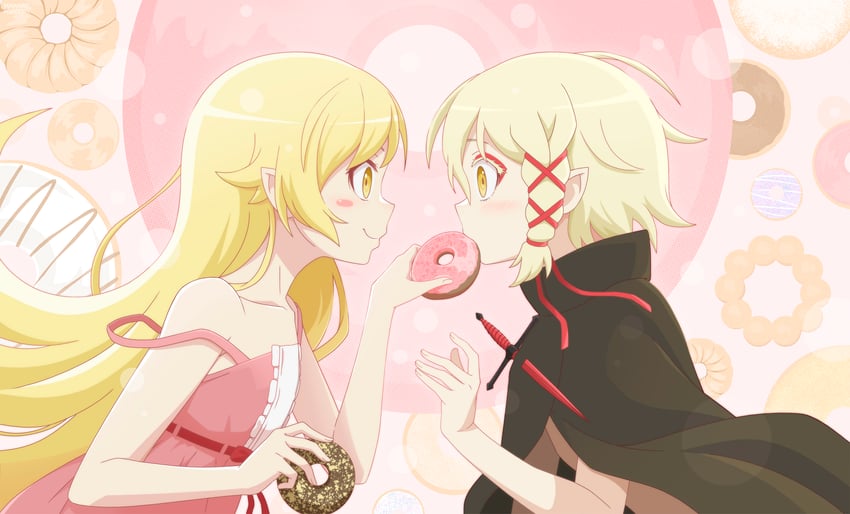 oshino shinobu and deathtopia virtuoso suicide-master (monogatari and 1 more) drawn by leo.comics
