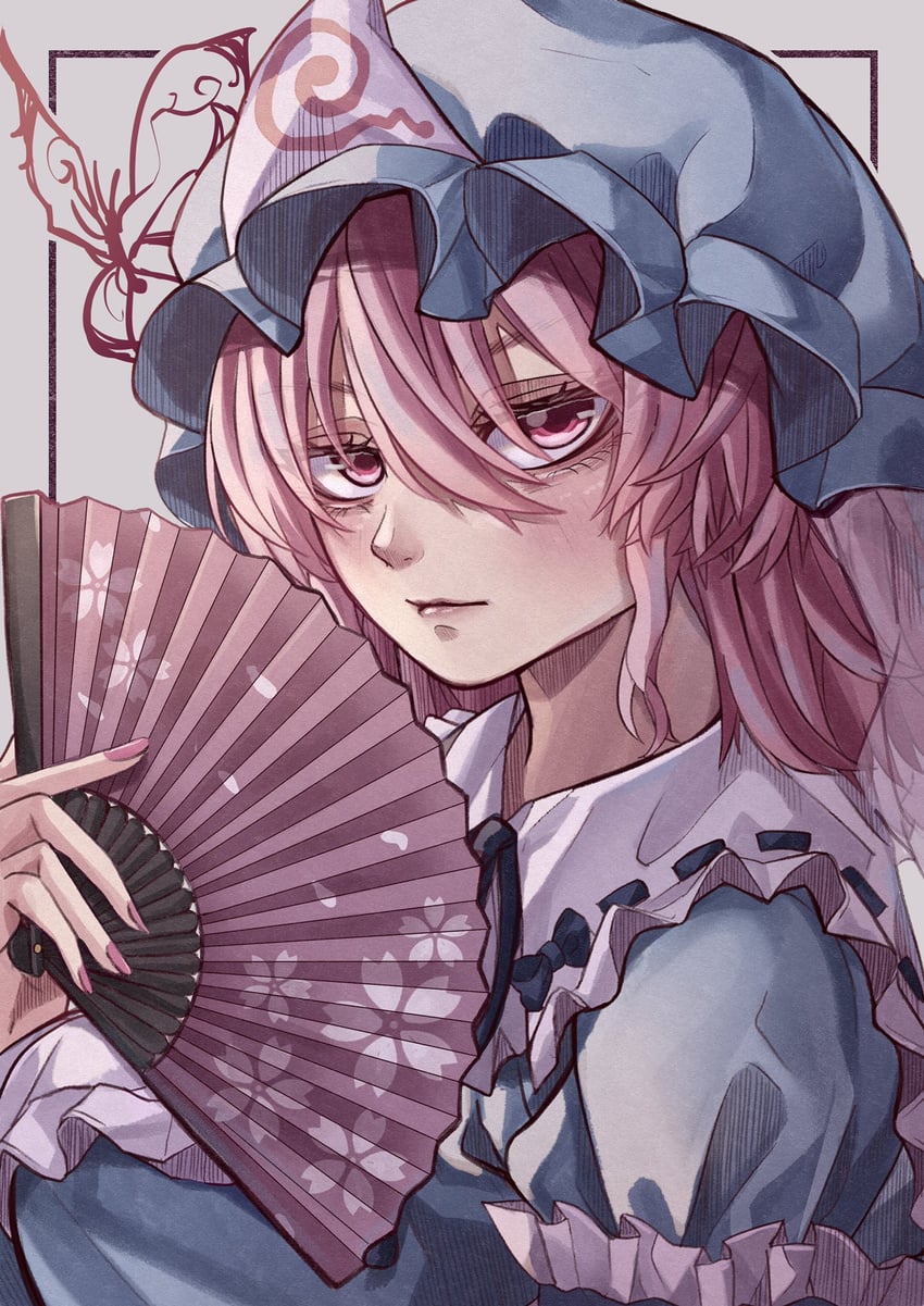 saigyouji yuyuko (touhou) drawn by mahoro_(minase_mahoro)