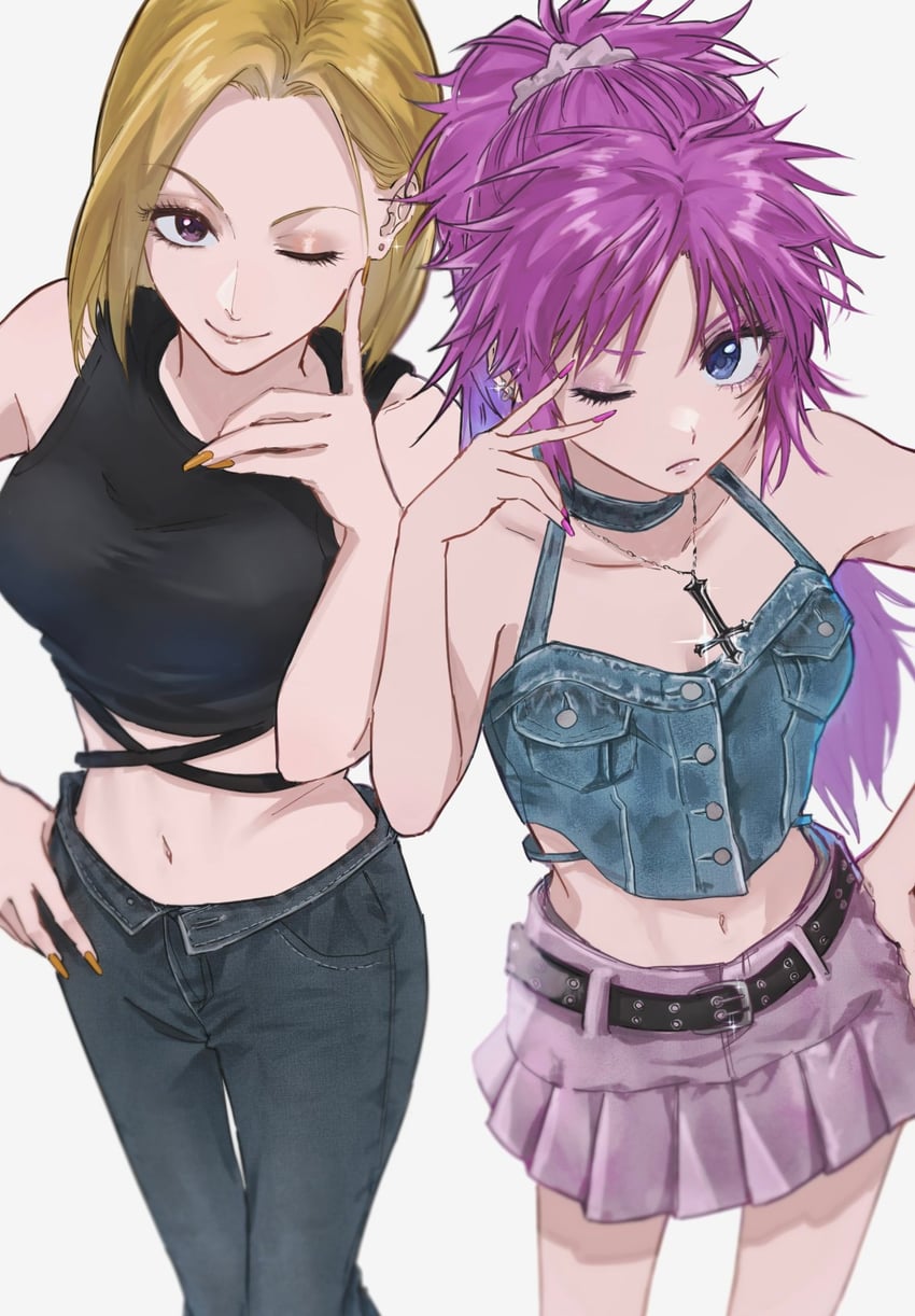 machi komacine and pakunoda (hunter x hunter) drawn by re_tae44