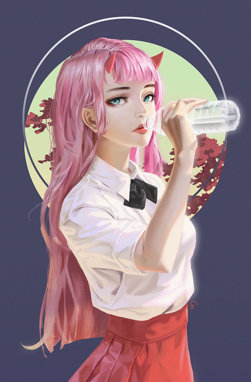 zero two (darling in the franxx) drawn by ga_is