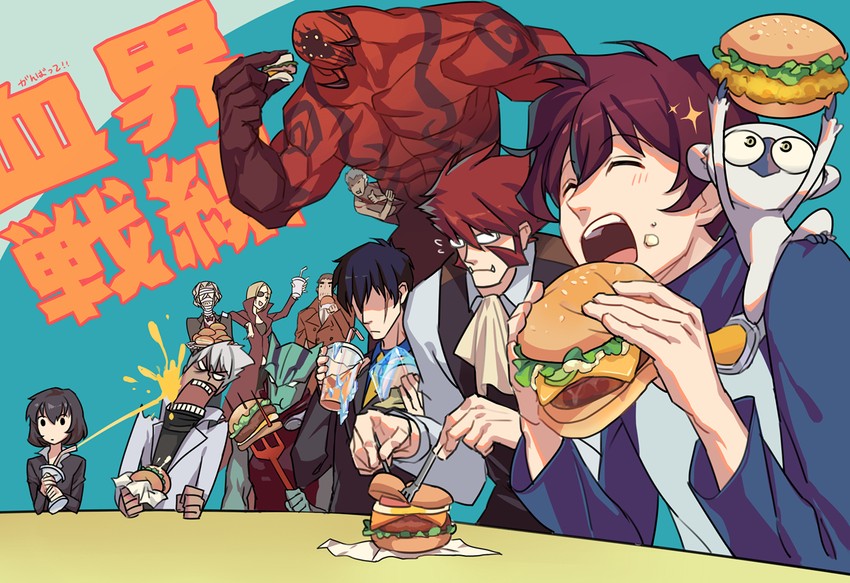 klaus von reinhertz, leonardo watch, zap renfro, steven a. starphase, chain sumeragi, and 5 more (kekkai sensen) drawn by mask_alice