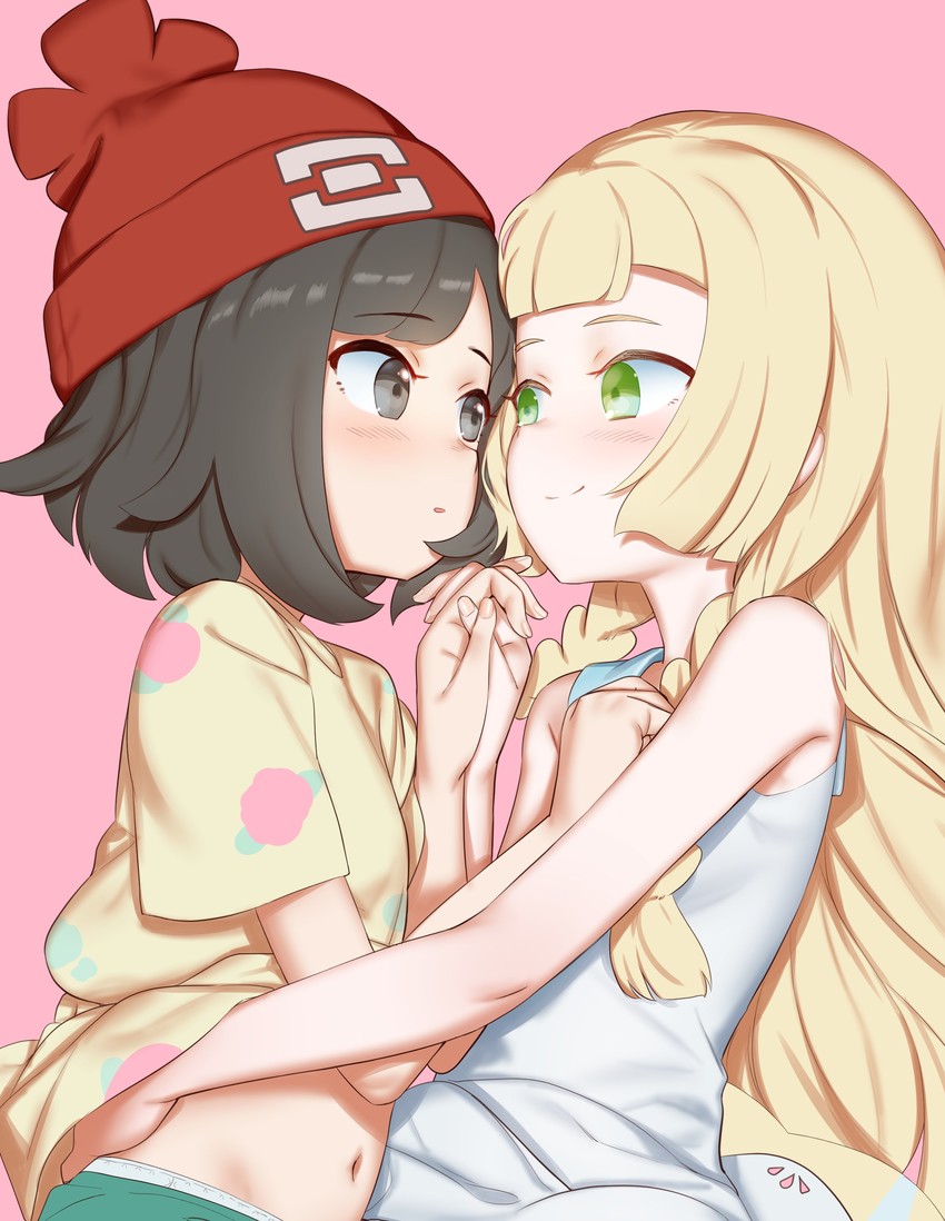 lillie and selene (pokemon and 1 more) drawn by shamonabe