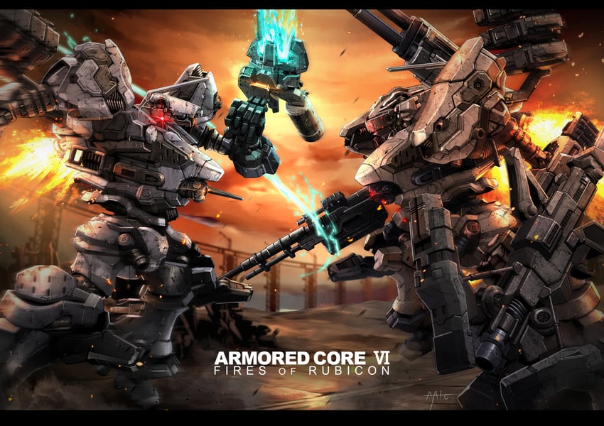 621, loader 4, nightfall, and raven (armored core and 1 more) drawn by ayato_mabu