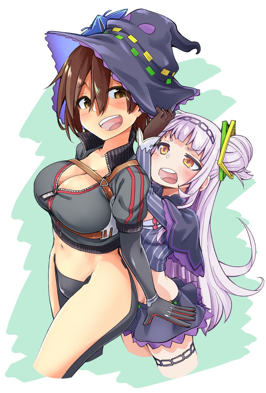 murasaki shion and roboco-san (hololive) drawn by maco_(yamamac)