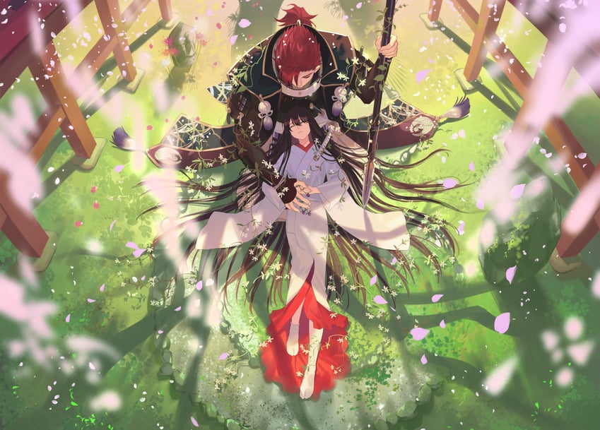 oda nobunaga and mori nagayoshi (fate and 1 more) drawn by warabi_tama