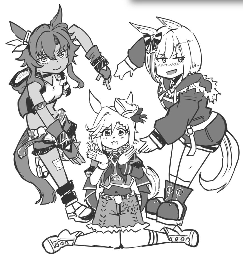 venus paques, little cocon, and bitter glasse (umamusume) drawn by wingo_(wingo809361131)