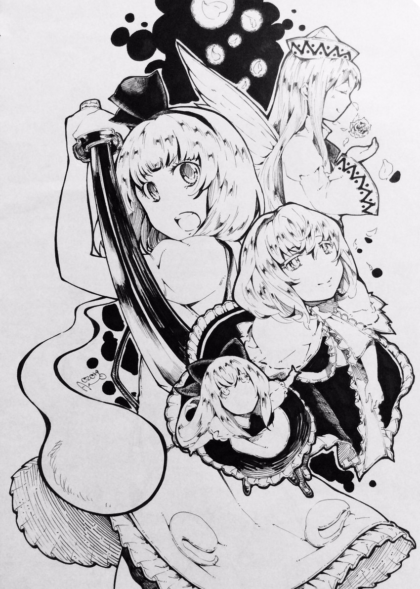 konpaku youmu, alice margatroid, shanghai doll, and lily white (touhou) drawn by aozora_taf