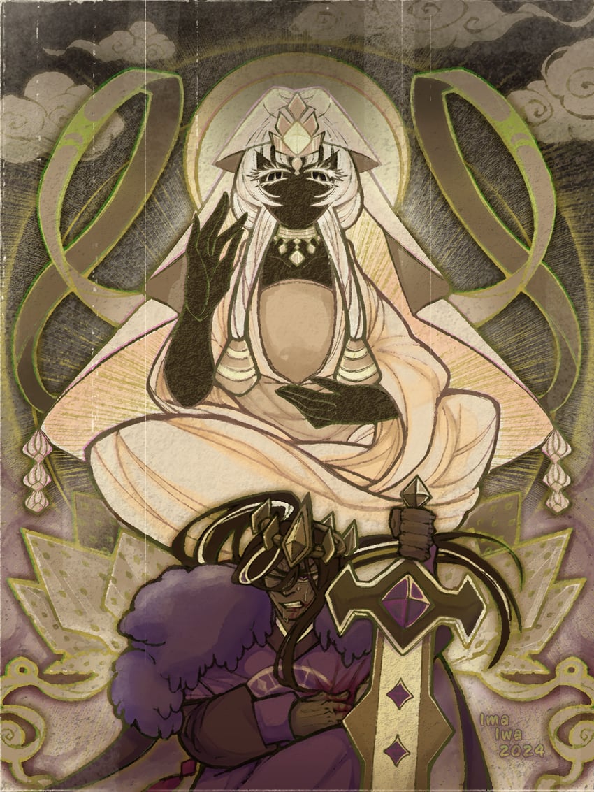 mystic flour cookie and dark cacao cookie (cookie run and 1 more) drawn by imaginariumwanderer