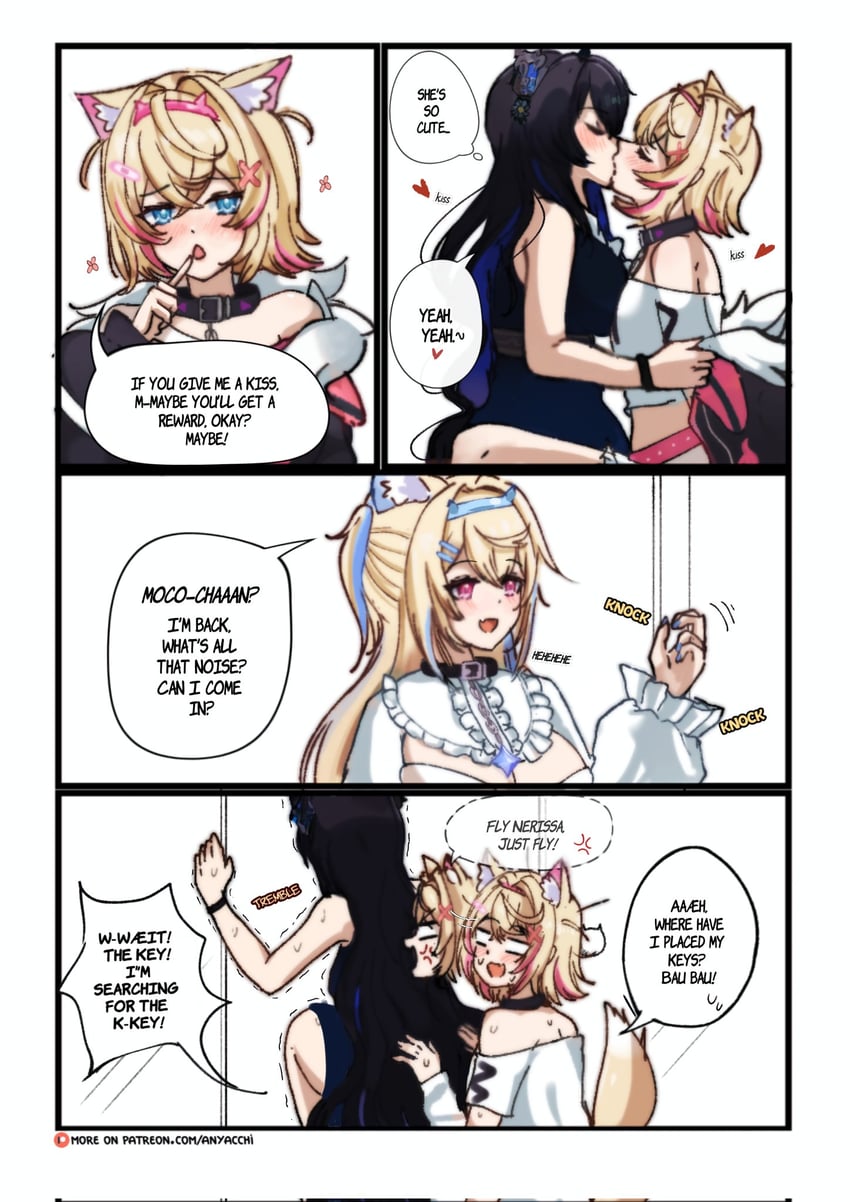 nerissa ravencroft, fuwawa abyssgard, and mococo abyssgard (hololive and 1 more) drawn by anyacchi