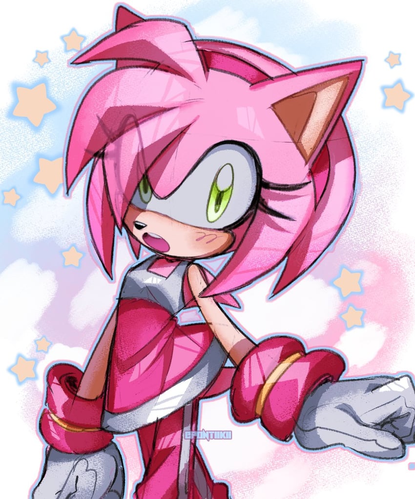 amy rose (sonic and 1 more) drawn by pontiikii