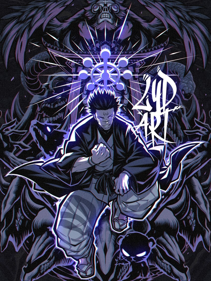 fushiguro megumi, ryoumen sukuna, datto, and nue (jujutsu kaisen) drawn by lydart_mclo