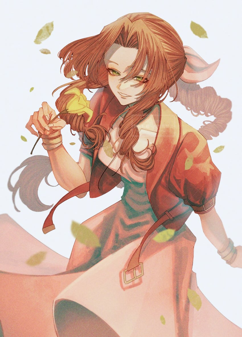aerith gainsborough (final fantasy and 2 more) drawn by shi6s