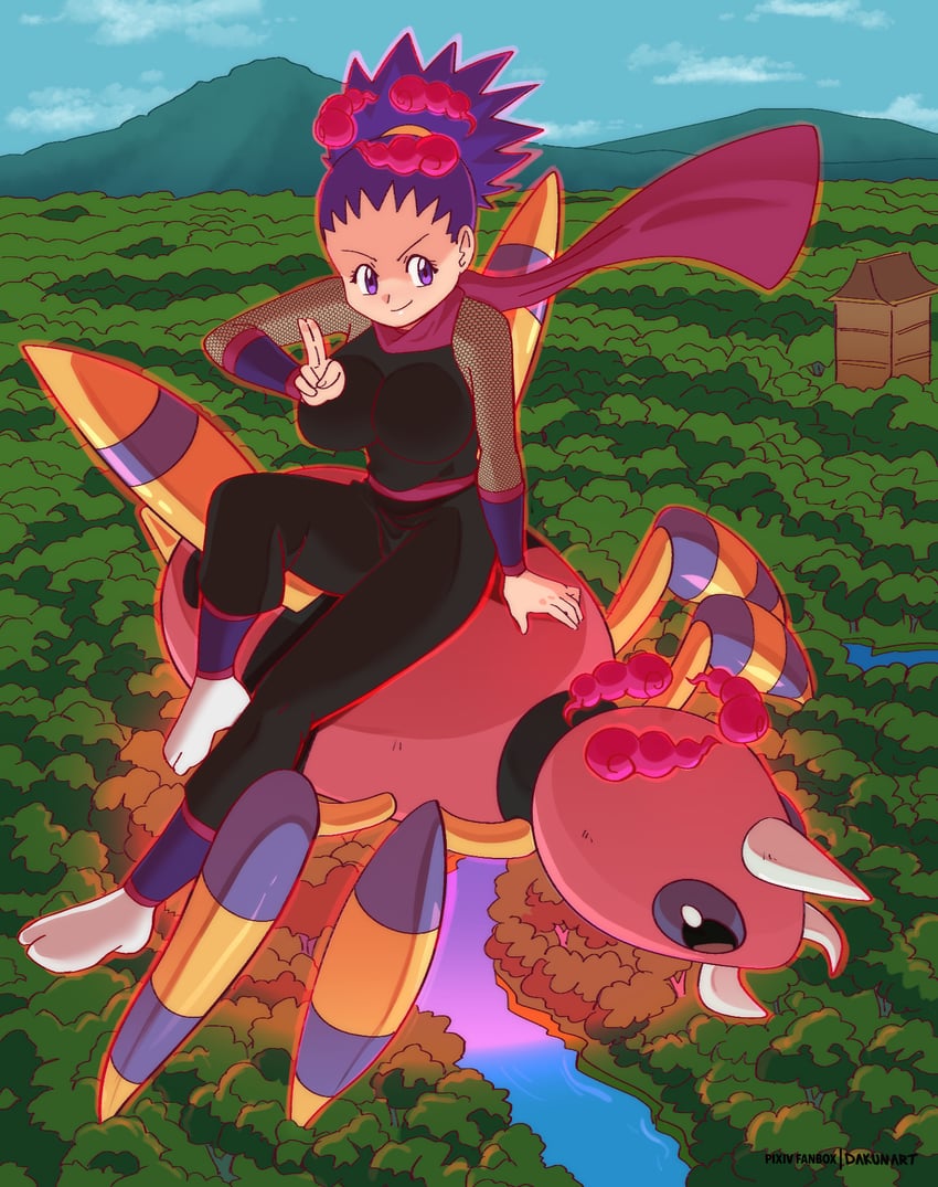 ariados and janine (pokemon and 1 more) drawn by dakunart