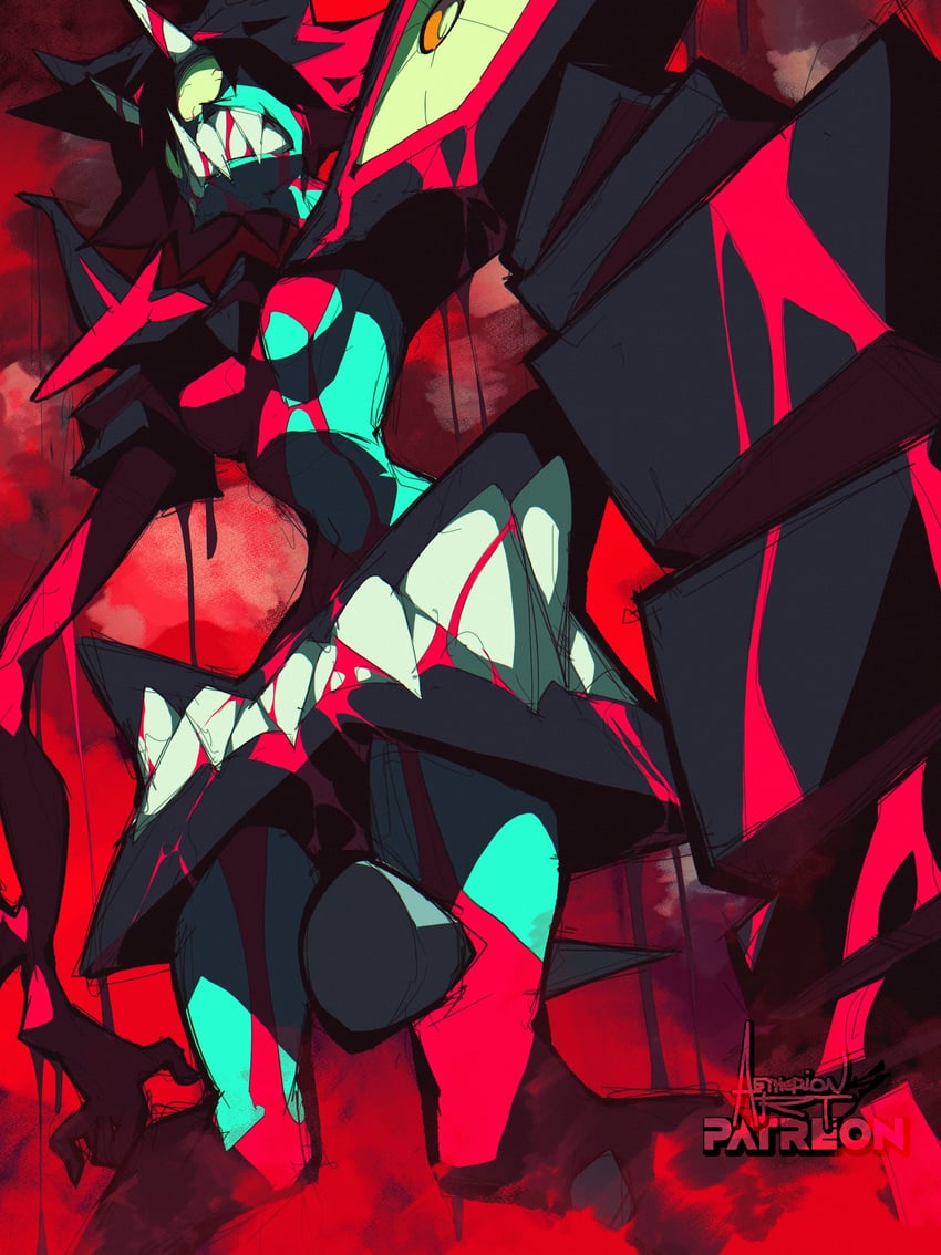 matoi ryuuko, senketsu, and berserk ryuuko (kill la kill) drawn by aetherion