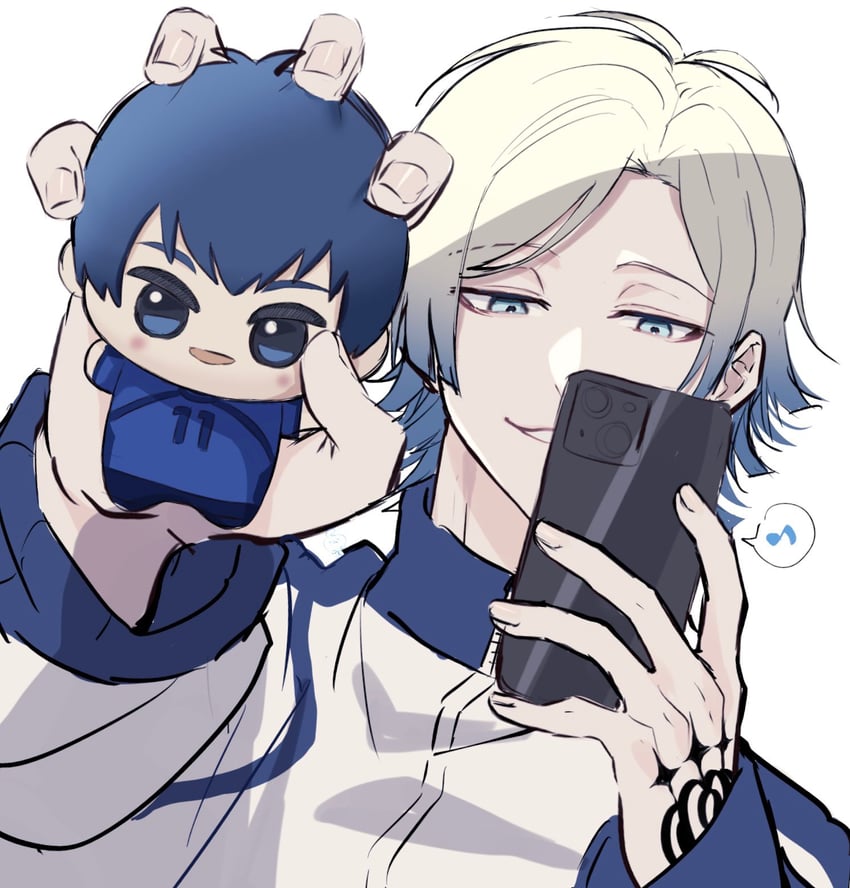 michael kaiser and itoshi rin (blue lock) drawn by nannnann4321