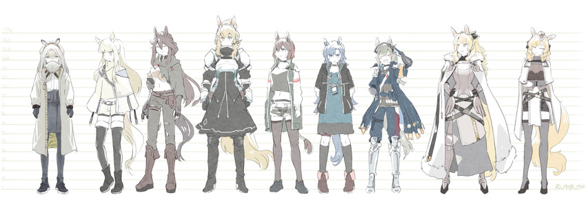platinum, nearl, blemishine, whislash, grani, and 4 more (arknights) drawn by zymoto
