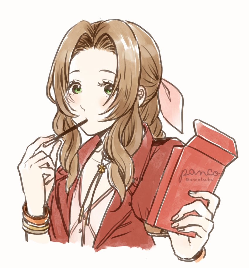 aerith gainsborough (final fantasy and 2 more) drawn by ancotsubu