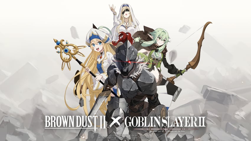 priestess, high elf archer, sword maiden, and goblin slayer (goblin slayer! and 2 more) drawn by duto