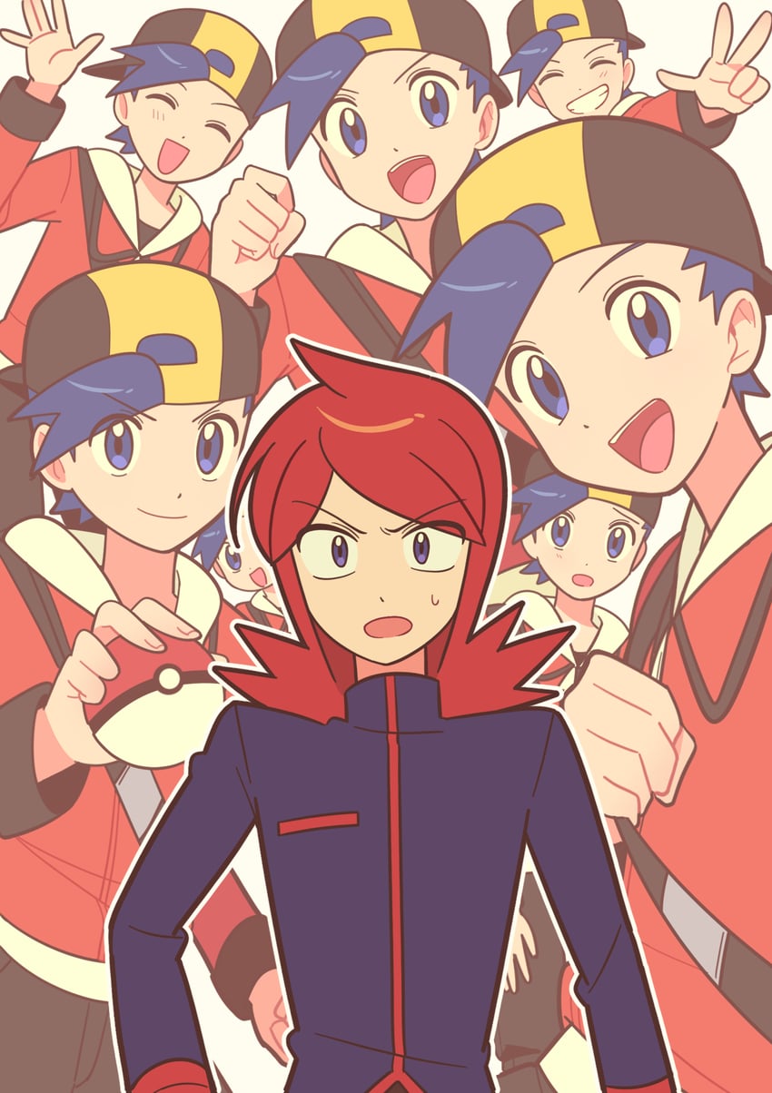 ethan and silver (pokemon and 1 more) drawn by chueog